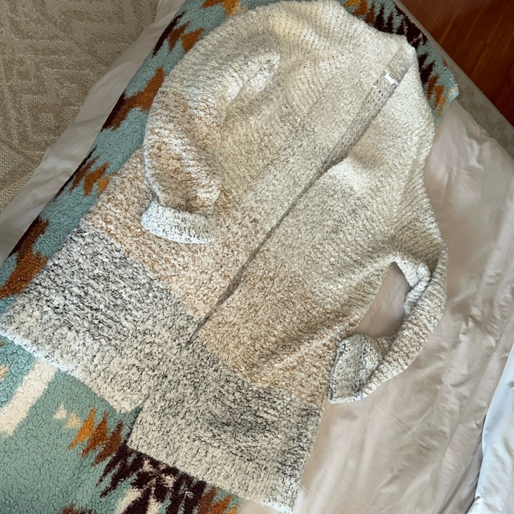 women’s wool gap cardigan large tall brown cream